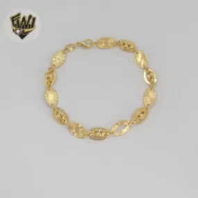 (1-0757-1) Gold Laminate - 7mm Double Link Bracelet - 7.5 - BGF