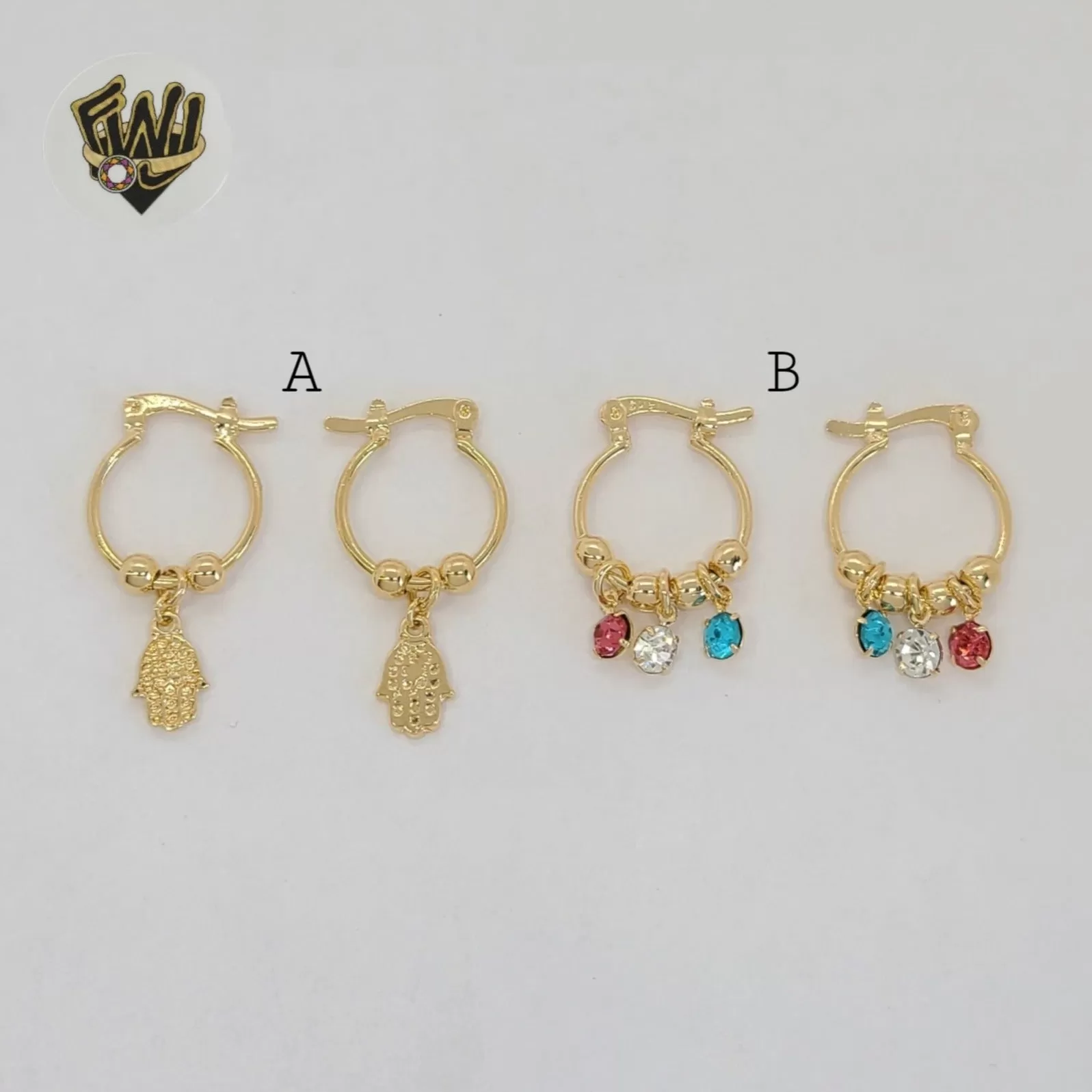 (1-2643-4) Gold Laminate - Charm Hoops - BGF