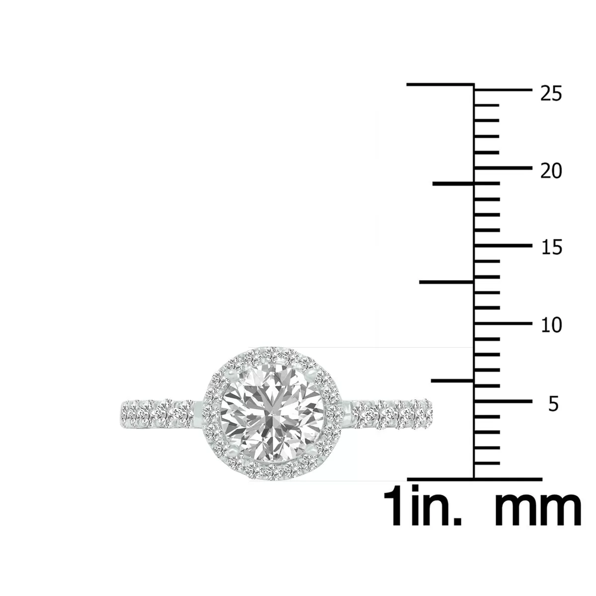 1 3/8 Carat Tw Round Lab Grown Diamond Engagement Ring In 14K White Gold