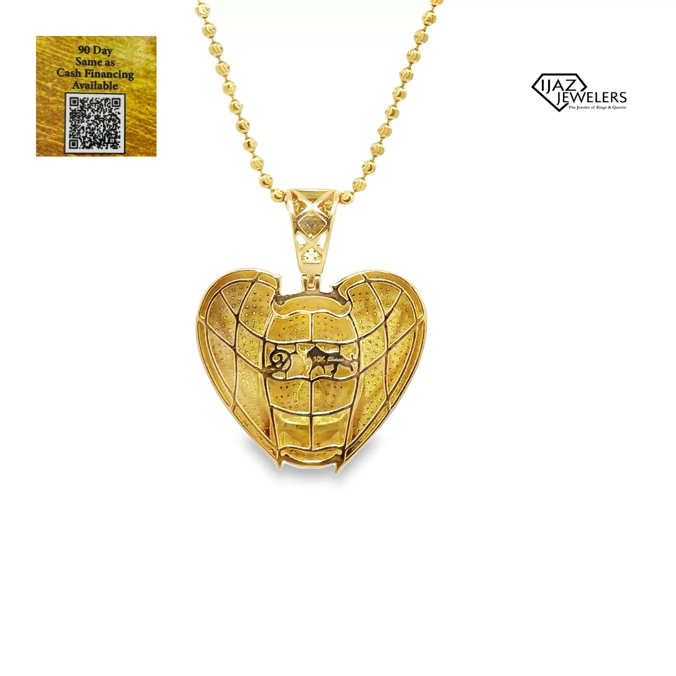 10K Gold 1.55 CTW Diamond Skull Heart Charm