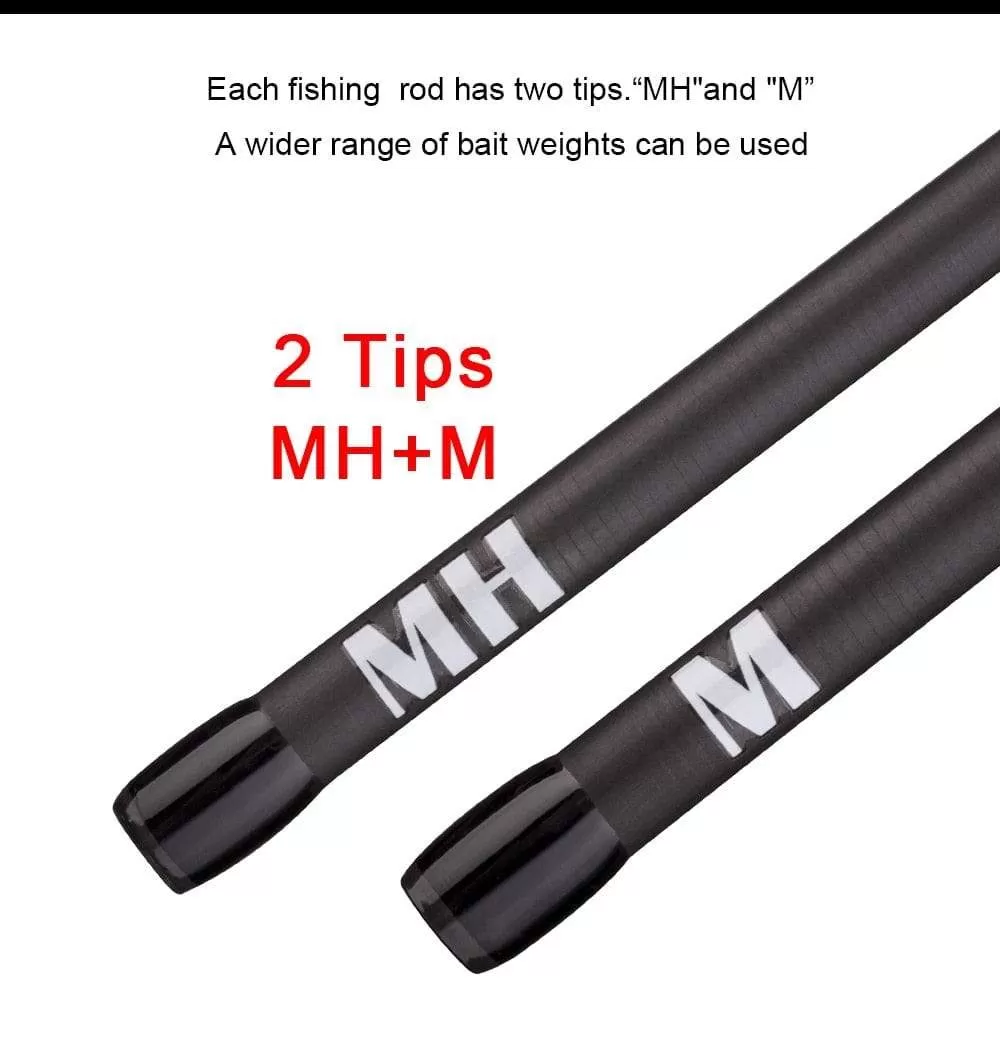 1.68m 2.1m 2.4 Casting Spinning Fishing Rod Travel Ultra Light Street Fishing Boat Lure Two Tips 5-50g M/ML/MH Fast Rod