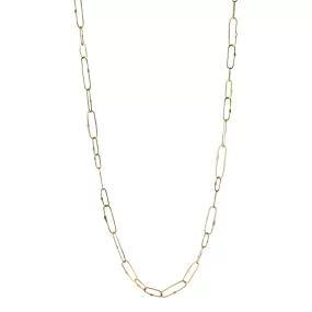 18K Gold Handmade Varied Stretched Link Chain - 18 Length