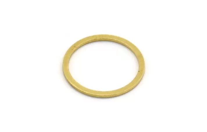 18mm Circle Connectors, 24 Raw Brass Circle Connectors (18x1.5x0.80mm) A5675