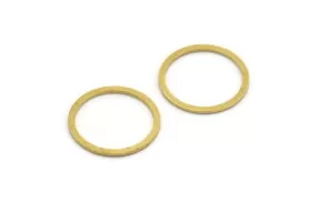 18mm Circle Connectors, 24 Raw Brass Circle Connectors (18x1.5x0.80mm) A5675