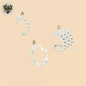 (2-4329) 925 Sterling Silver - {Plain Cuff Earrings.