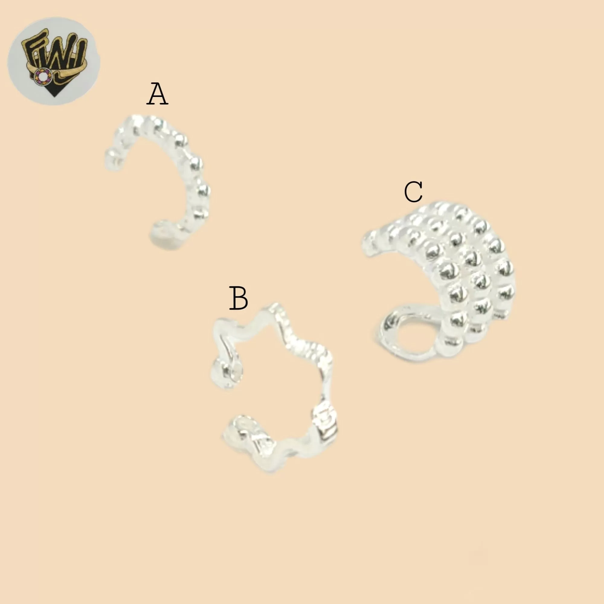 (2-4329) 925 Sterling Silver - {Plain Cuff Earrings.