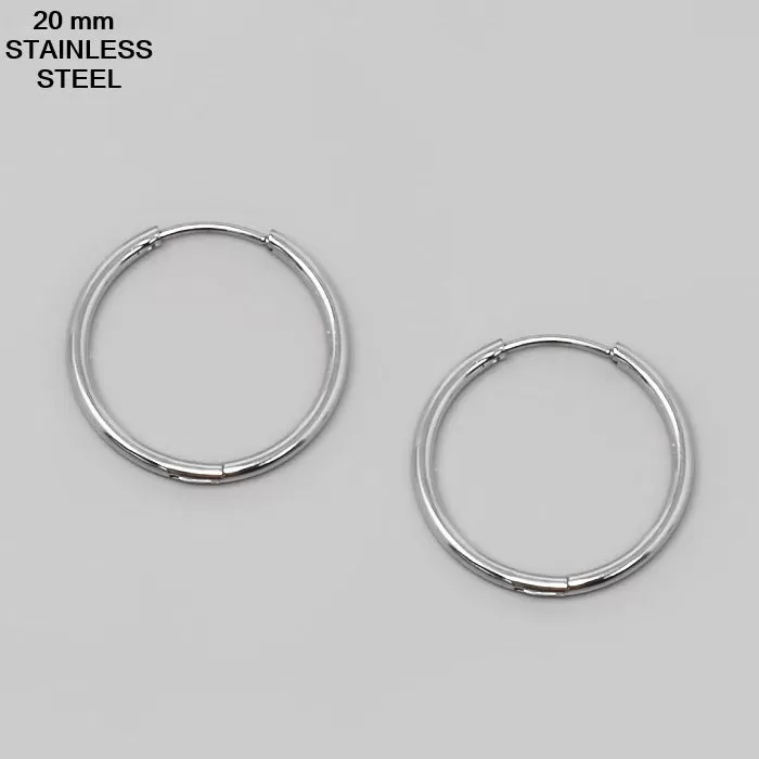 20 MM Stainless Steel Hoop Earrings