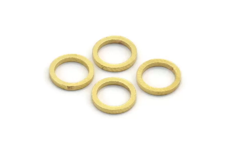 8mm Circle Connectors - 100 Raw Brass Circle Connectors (8x1x0.80mm) A6168