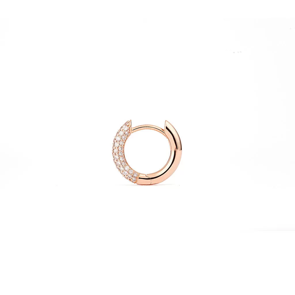 Absolute Mini (Slim) 18K Rosegold Hoops w. Diamonds