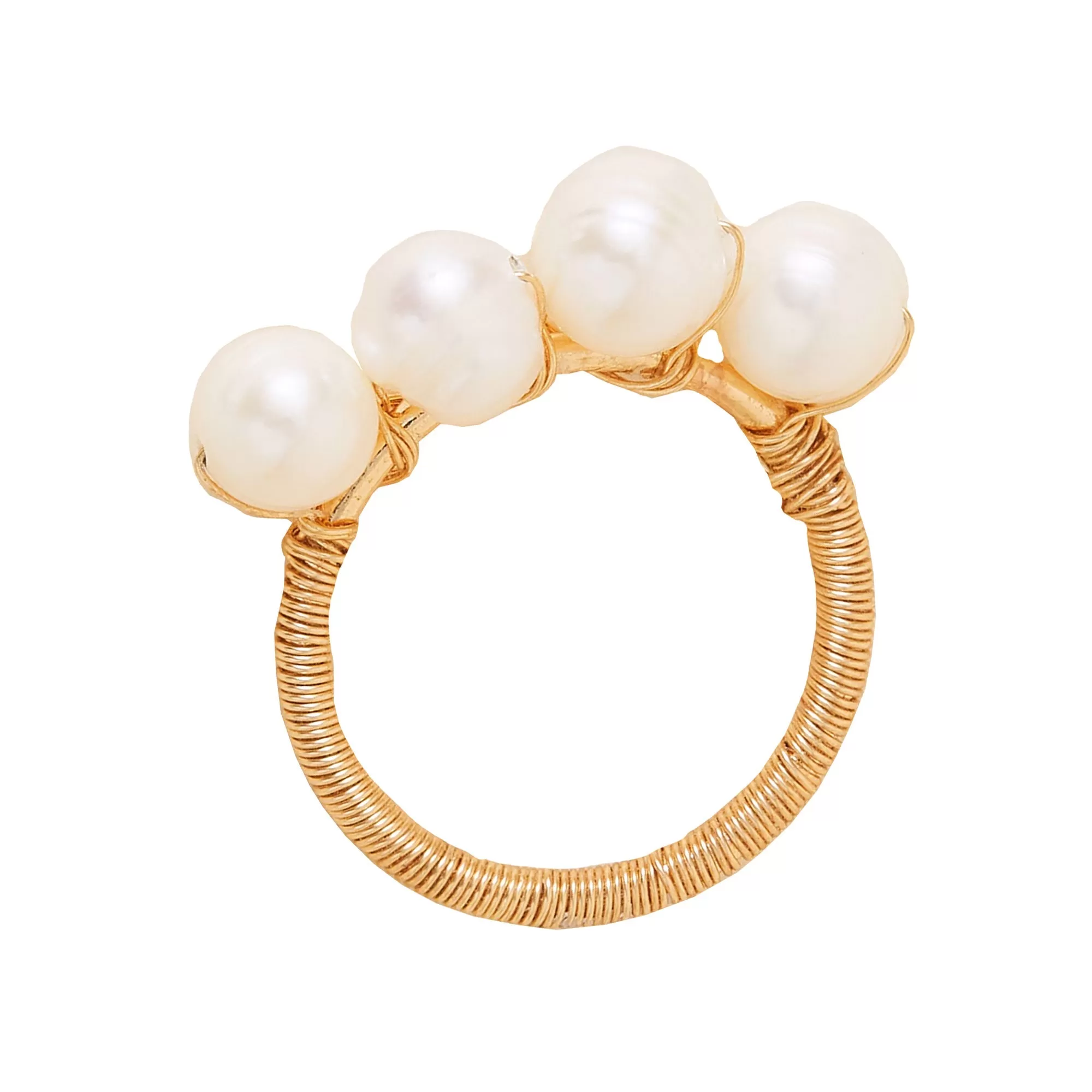 Accessorize London Women's Multi Fresh Water  Pearl Ring-Small