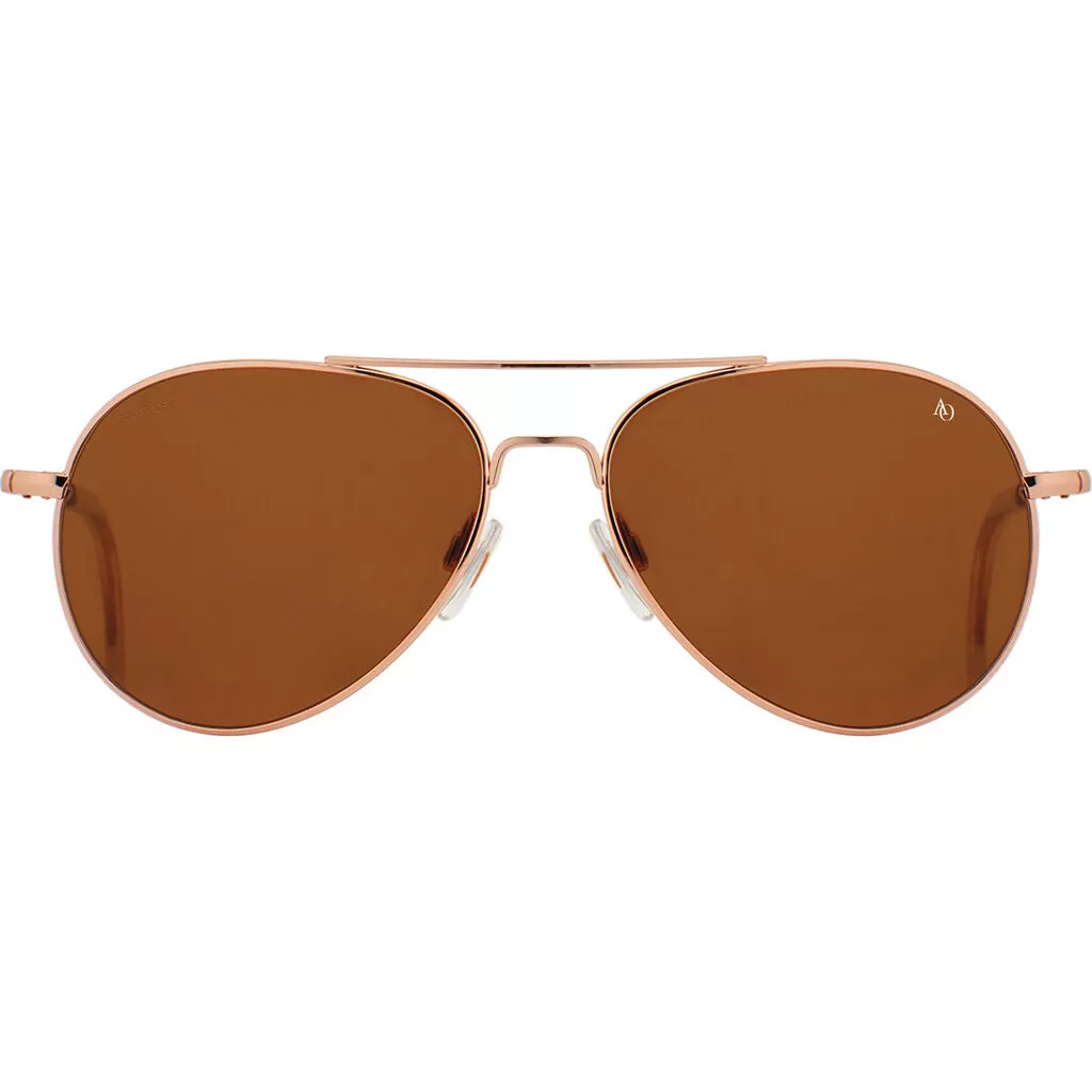 American Optical Big General Sunglasses | Rose Gold/Glass Brown