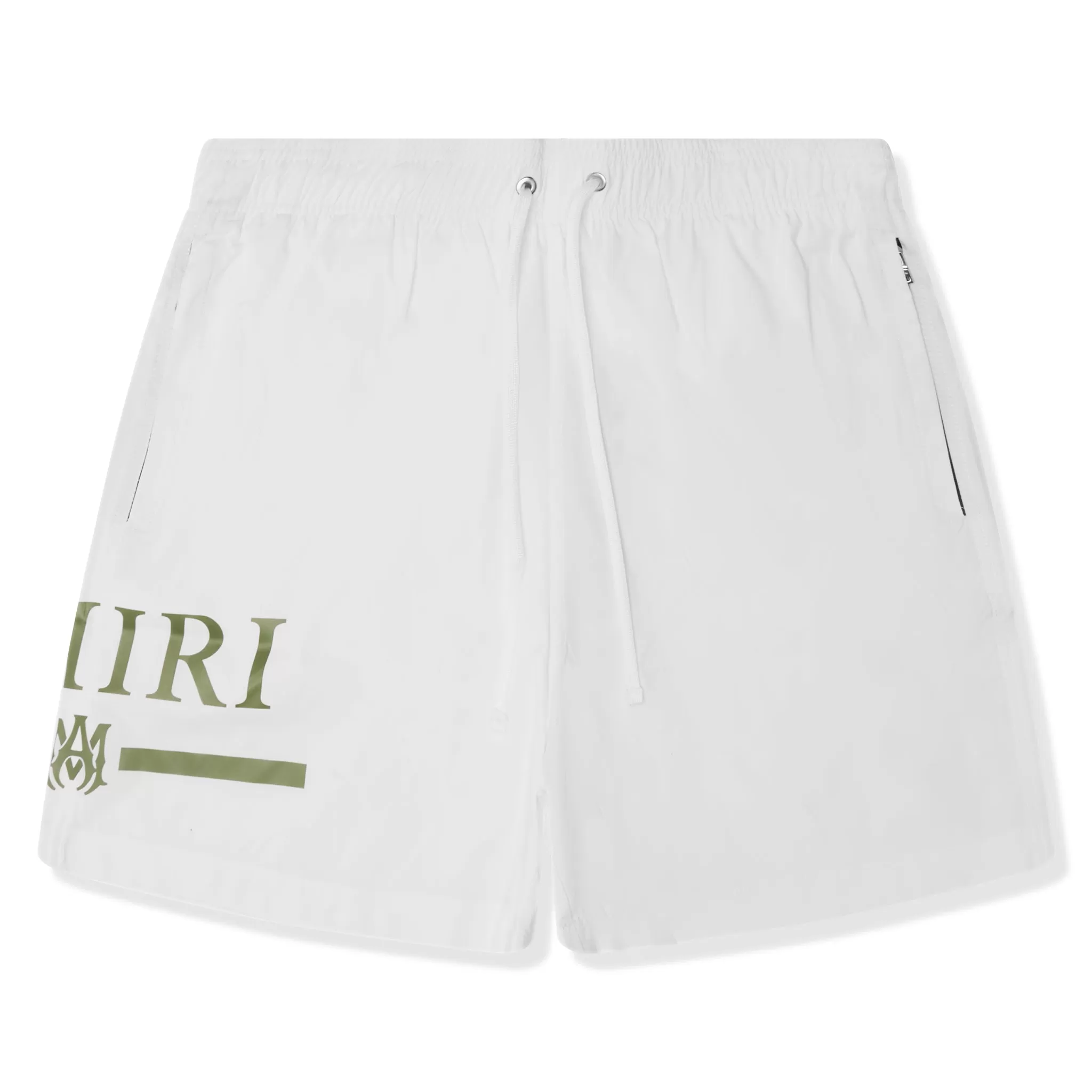 Amiri Ma Bar Logo Swim Shorts White