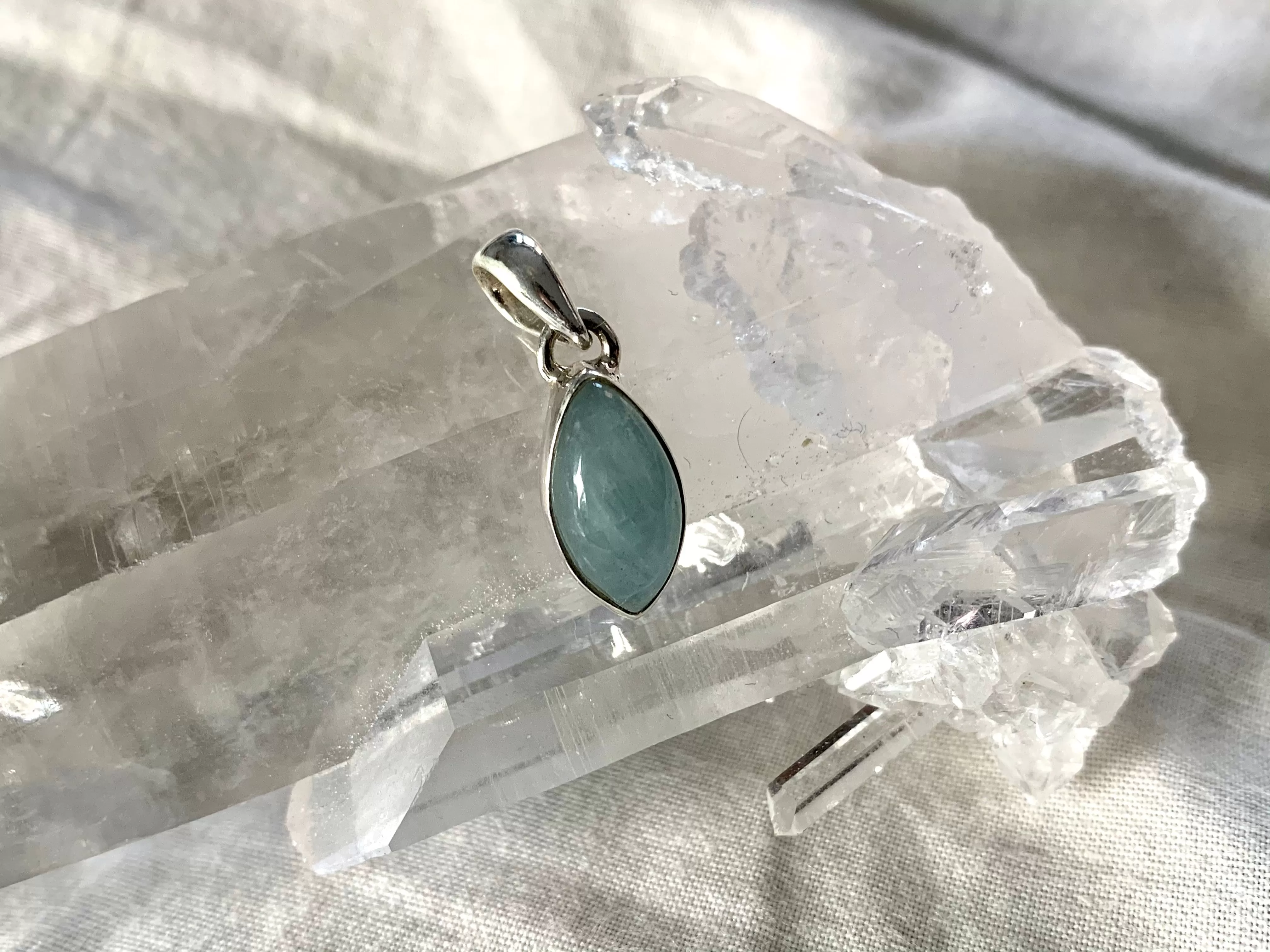 Aquamarine Akoni Pendant - XSmall Marquise