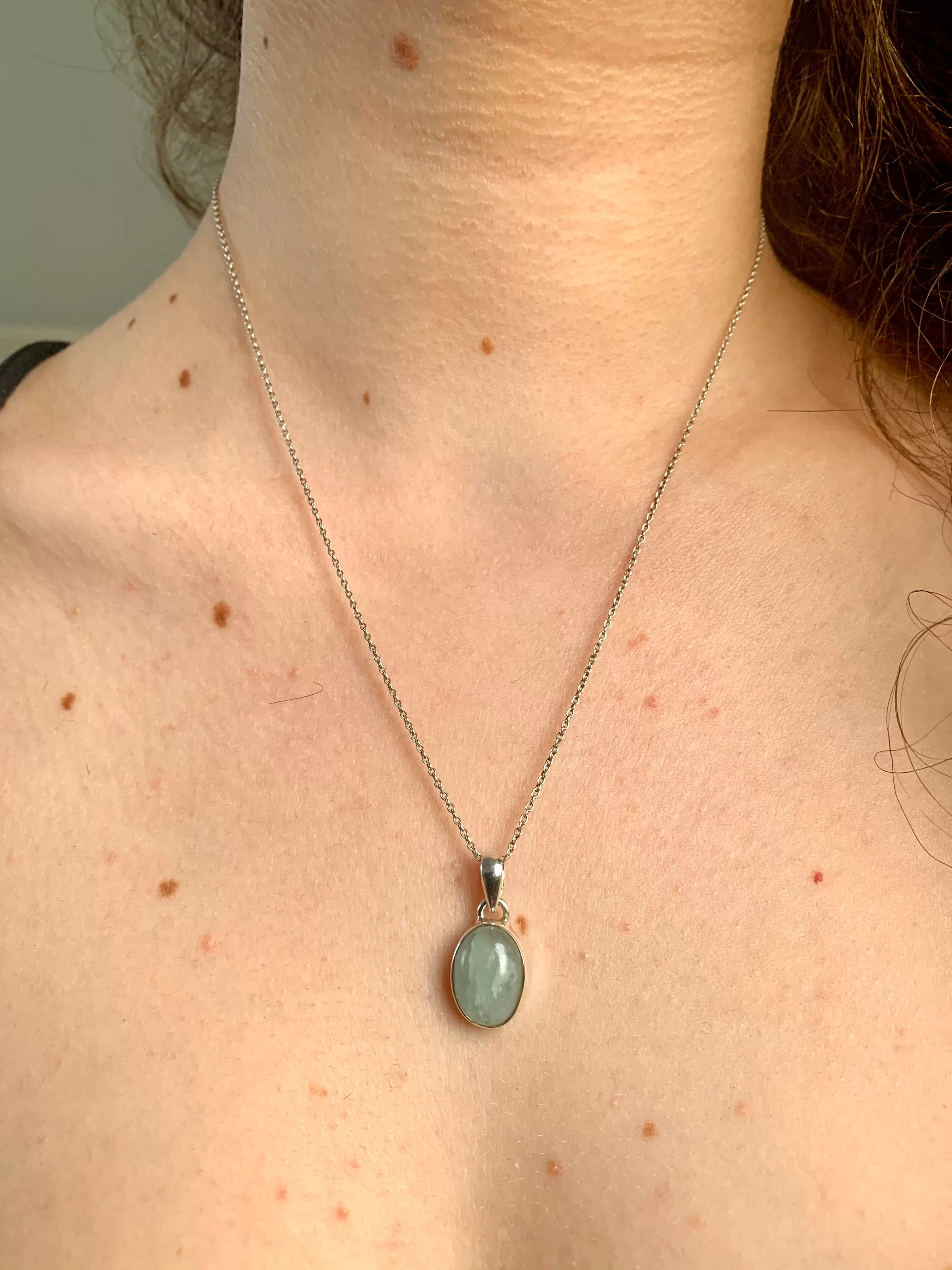 Aquamarine Akoni Pendant - XSmall Oval