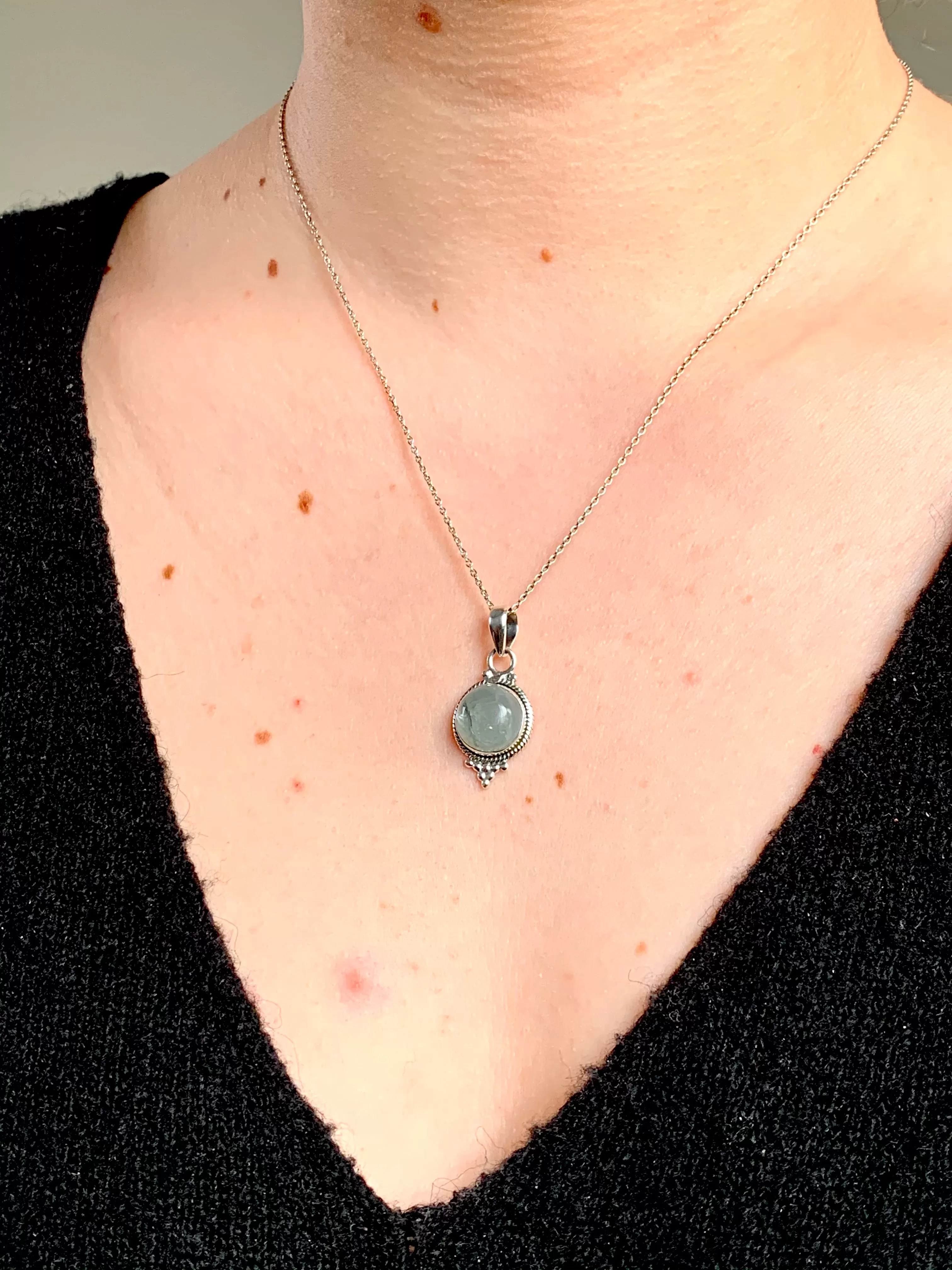 Aquamarine Cassia Dot Pendant