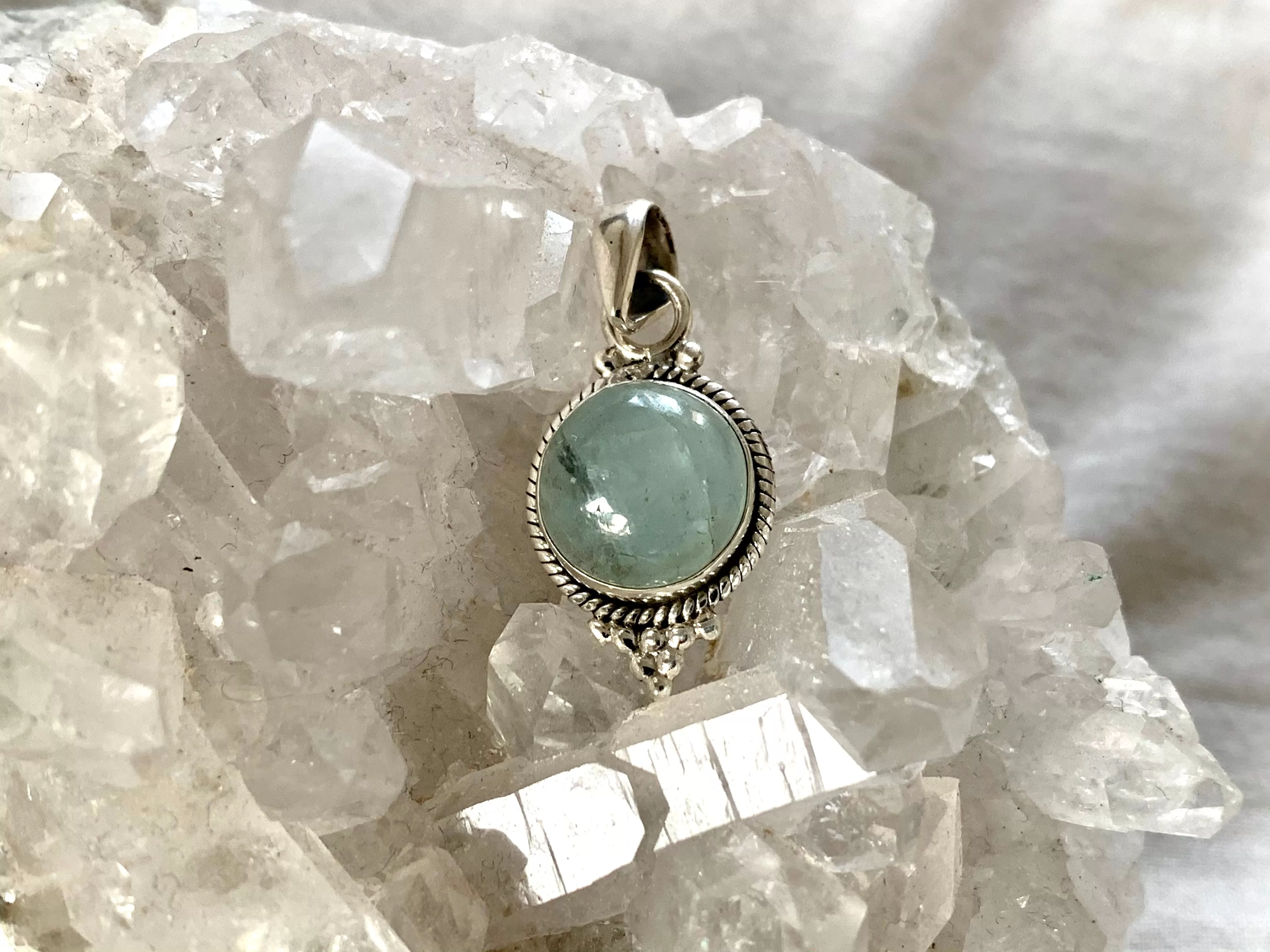 Aquamarine Cassia Dot Pendant