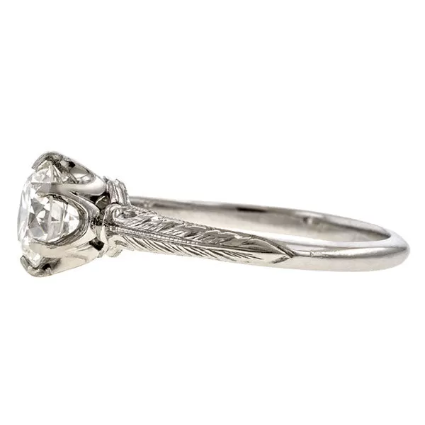 Art Deco Diamond Engagement Ring, Old European 0.86ct