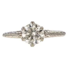 Art Deco Diamond Engagement Ring, Old European 0.86ct