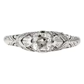 Art Deco Engagement Ring, Old European 0.57ct.