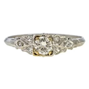 Art Deco Engagement Ring, TRB 0.35ct.