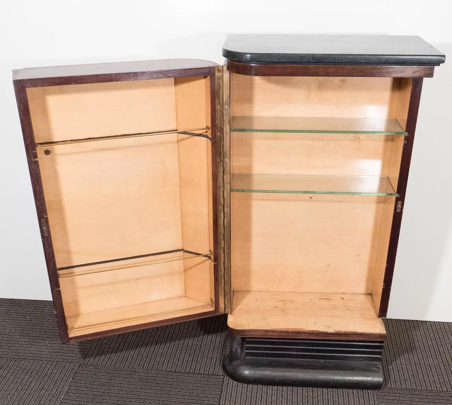 Art Deco Marble Topped Bar Cabinets