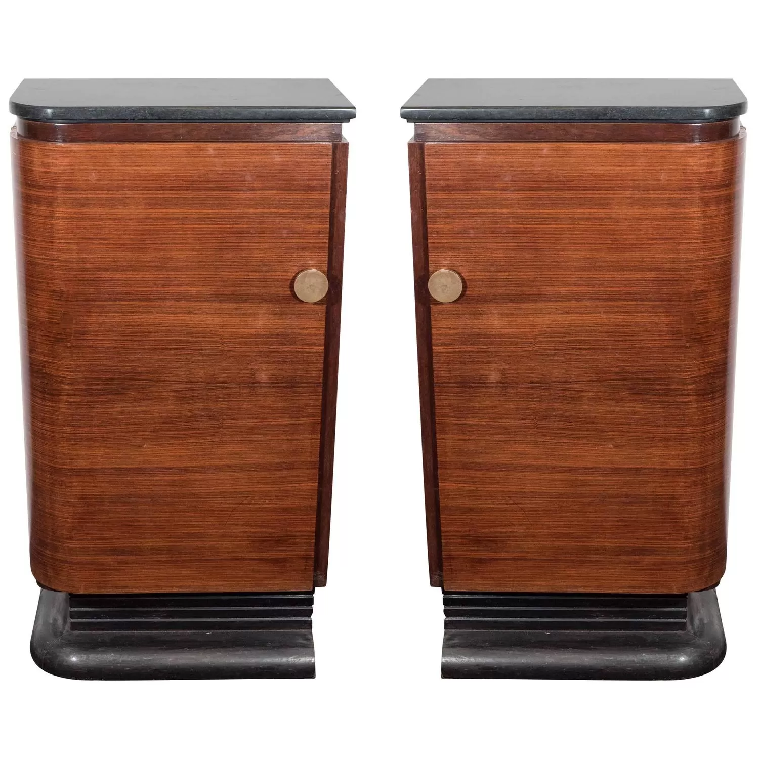 Art Deco Marble Topped Bar Cabinets