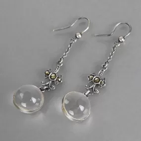 Art Deco Pools of Light Rock Crystal Earrings