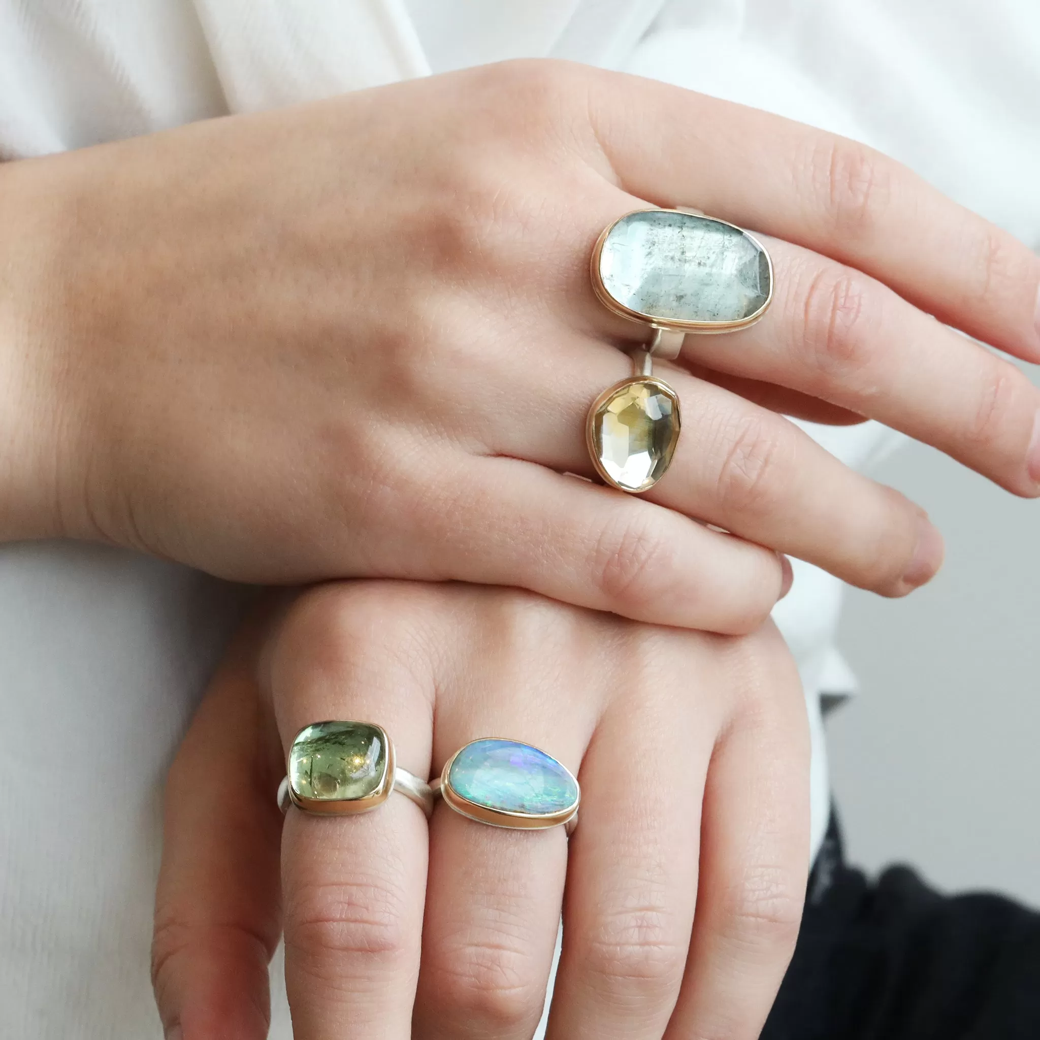 Asymmetrical Boulder Opal Ring