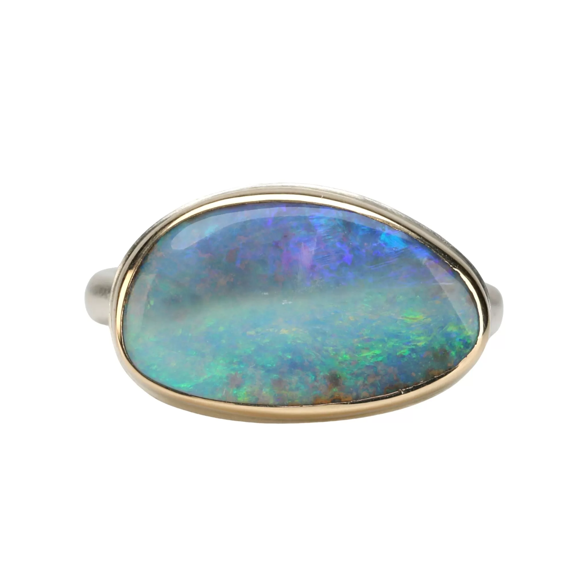 Asymmetrical Boulder Opal Ring