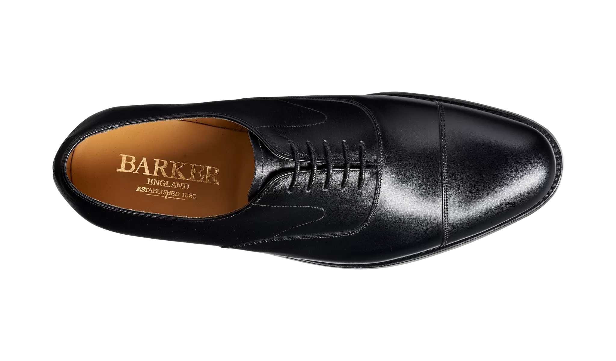 Barker Malvern  Toe-Cap Oxford Shoe -Black Calf