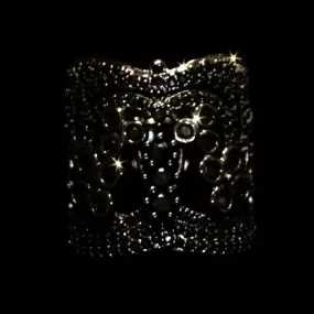 BLACK CRYSTAL ENCRUSTED LACE CUFF