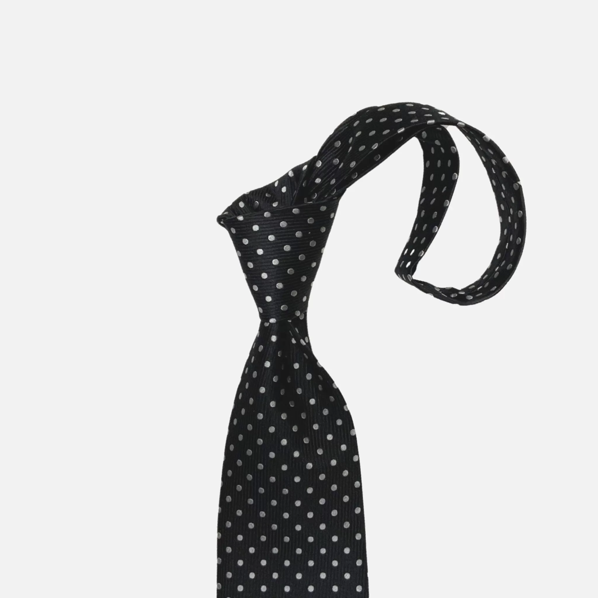 Black Polka Dot Premium Silk Tie by JZ Richards - Handcrafted Elegance from the USA