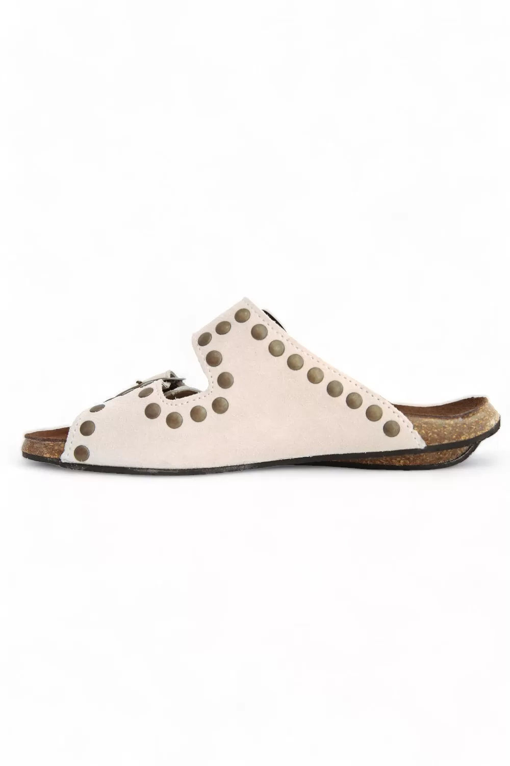 BOSABO OFF-WHITE SUEDE STUDDED SANDAL