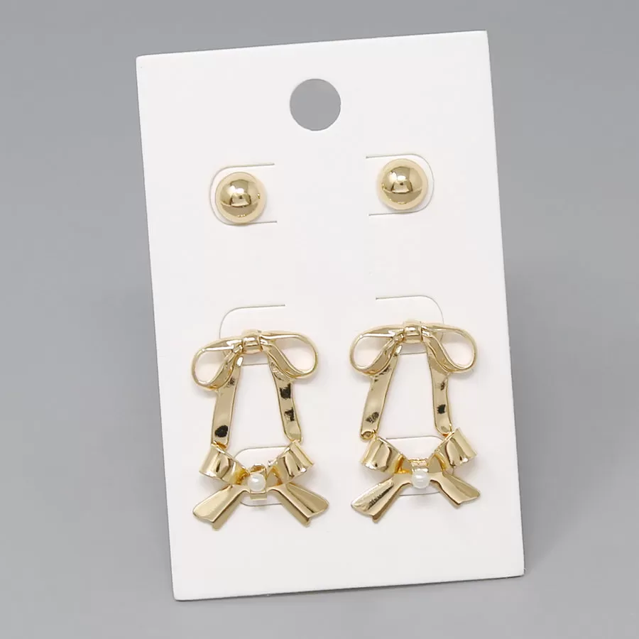 Bow Stud Earring Set