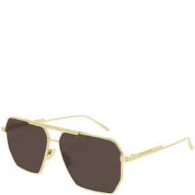 BV 1012S Aviator Sunglasses, Gold/Brown