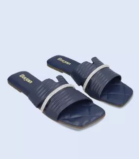 BW7394-BLUE-Women Casual Slipper