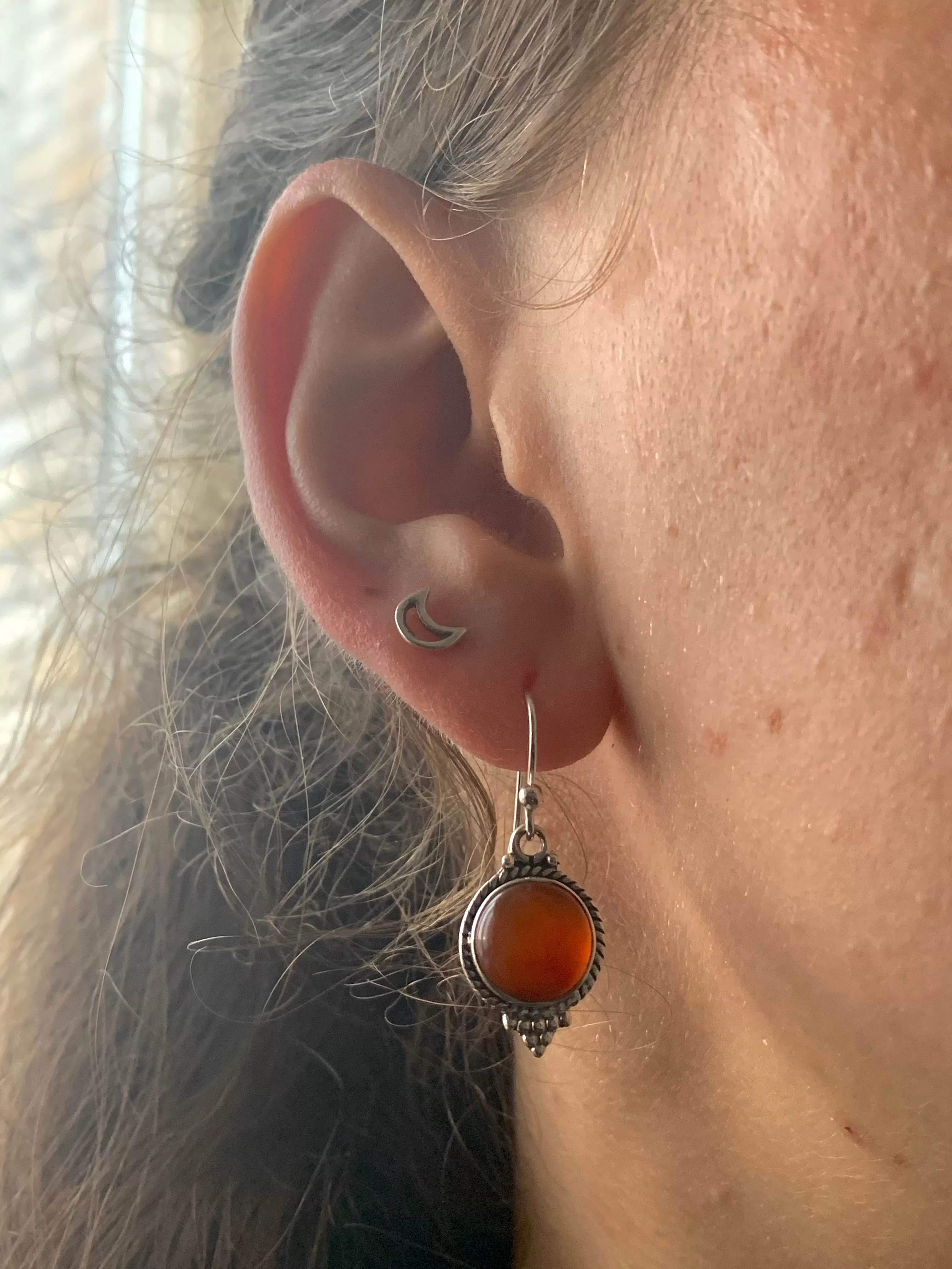 Carnelian Cassia Dot Earrings