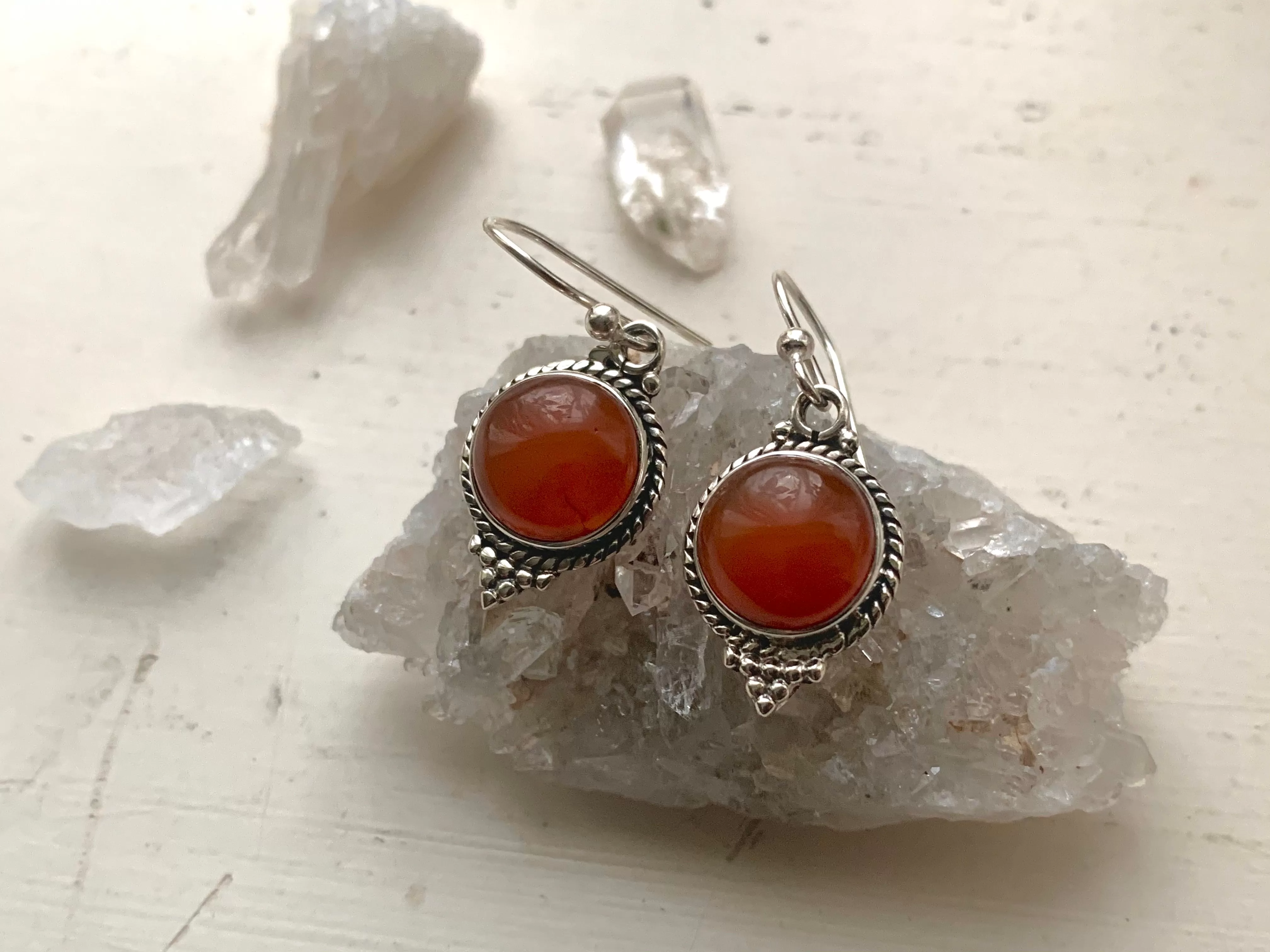 Carnelian Cassia Dot Earrings