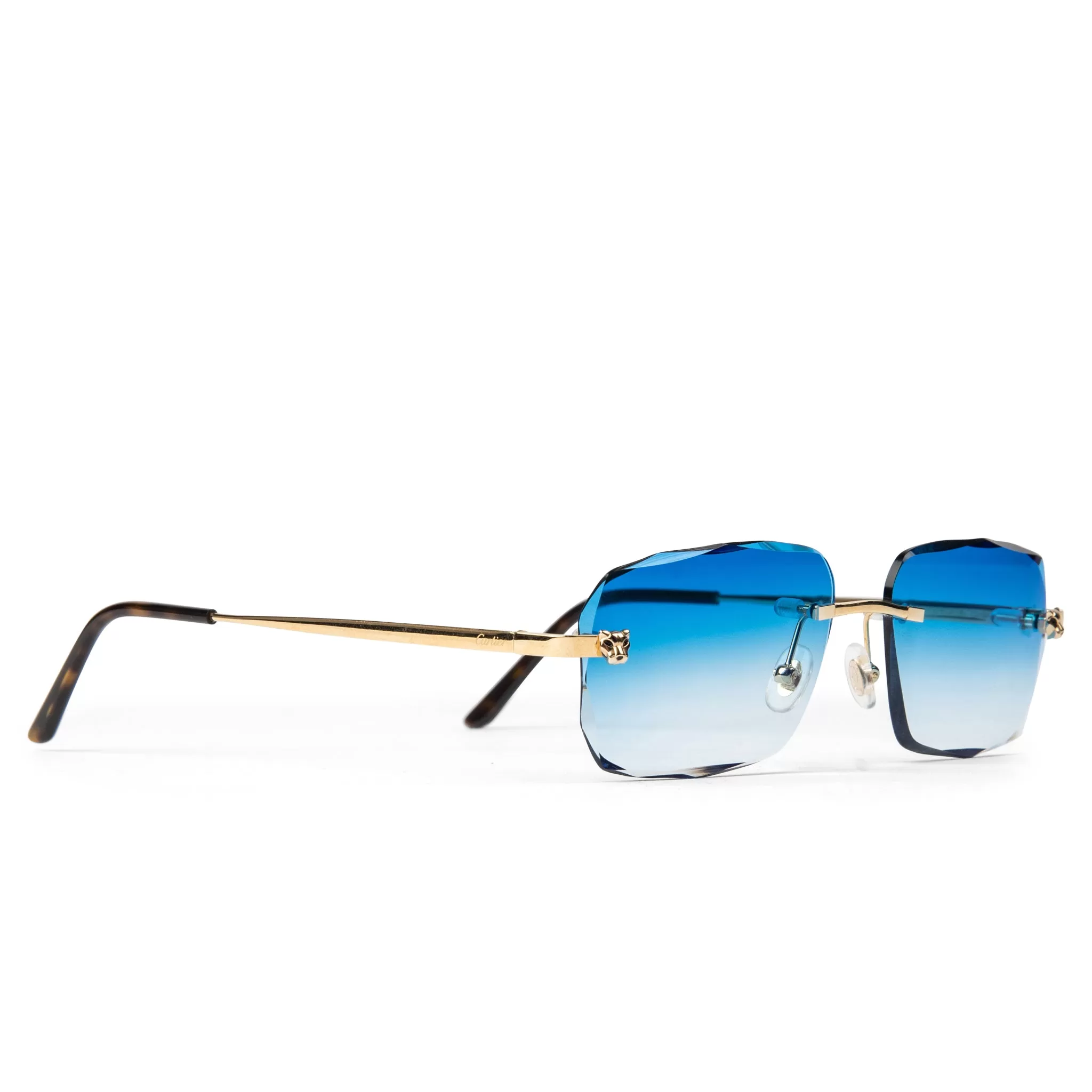 Cartier Eyewear Custom CT0148O-001 Panthere De Cartier Rimless Sunglasses