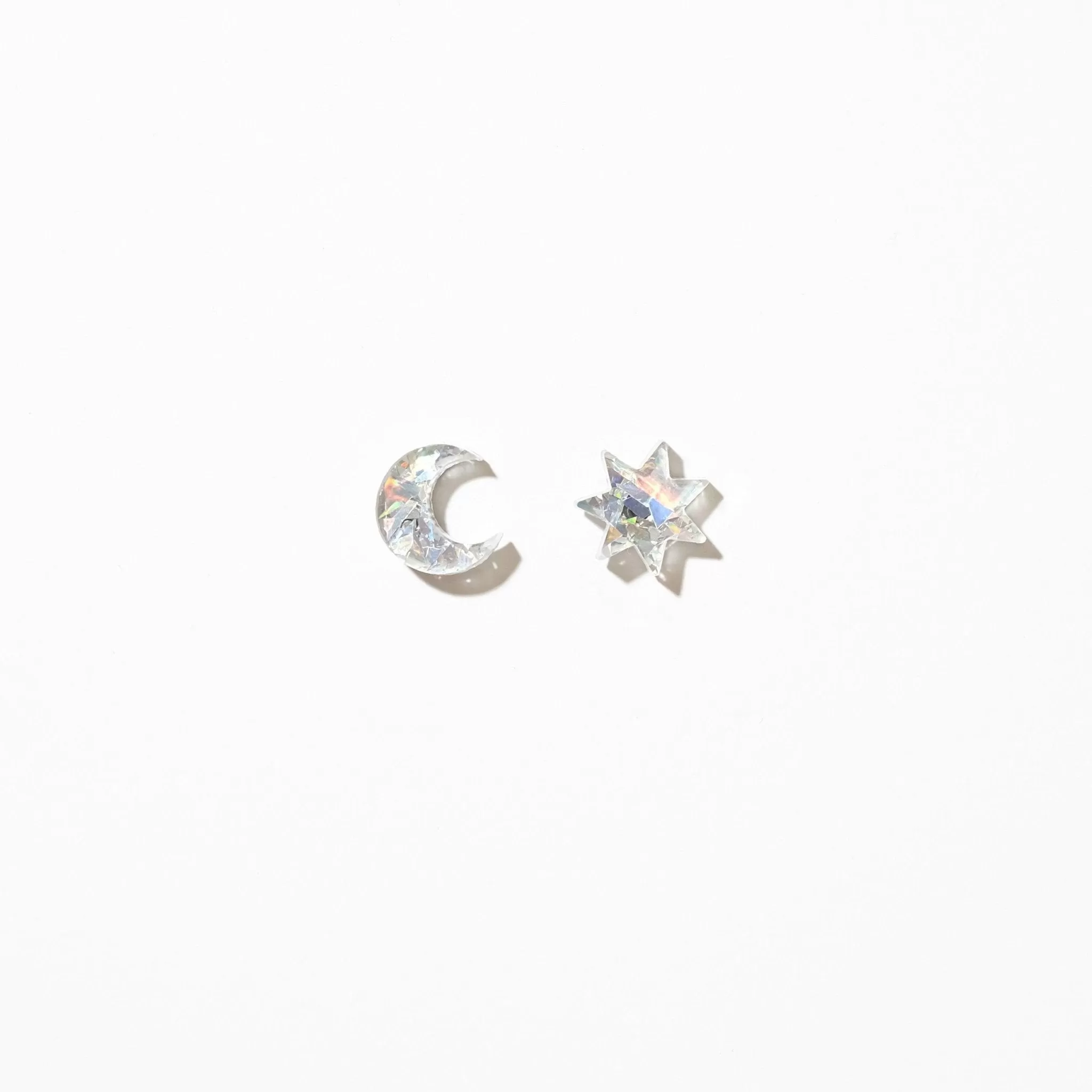 Celestial Summer Stud Earrings Iridescent Silver