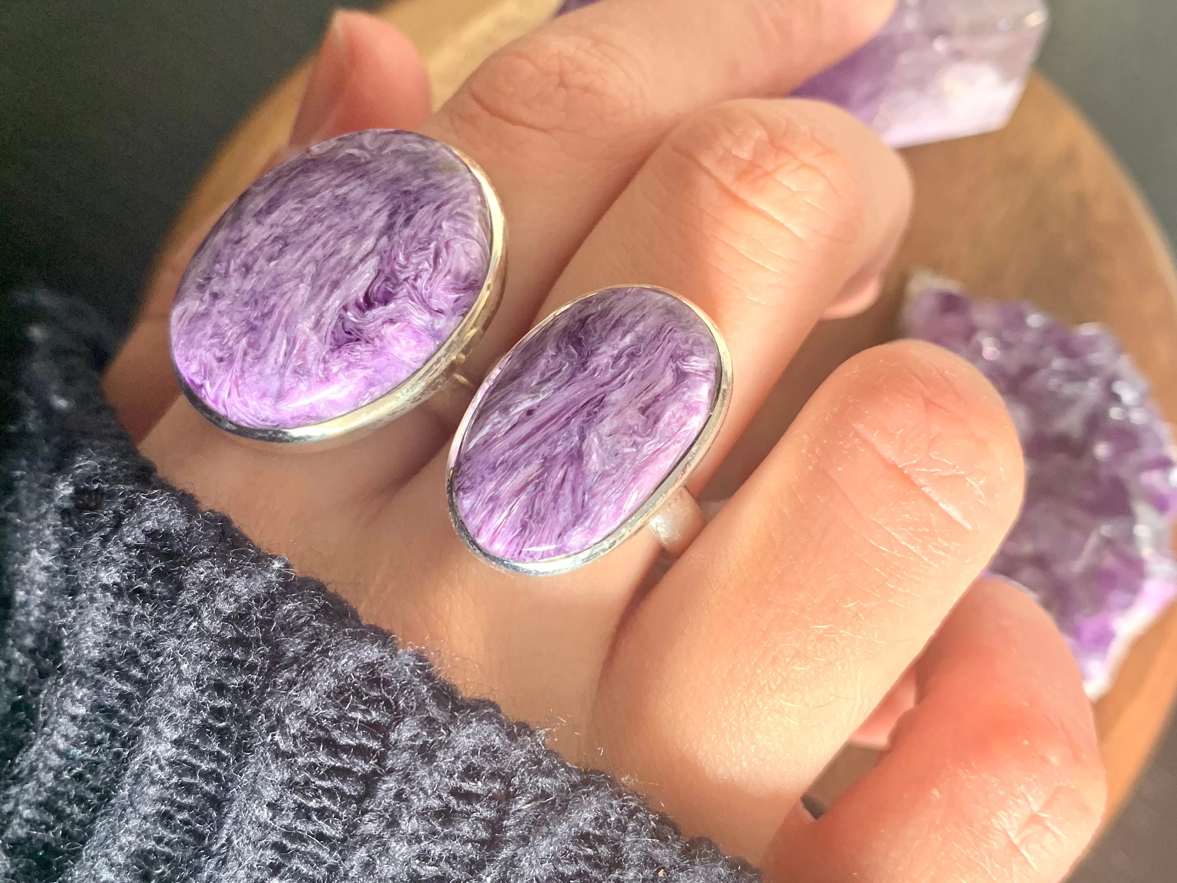 Charoite Akoni Rings - Oval