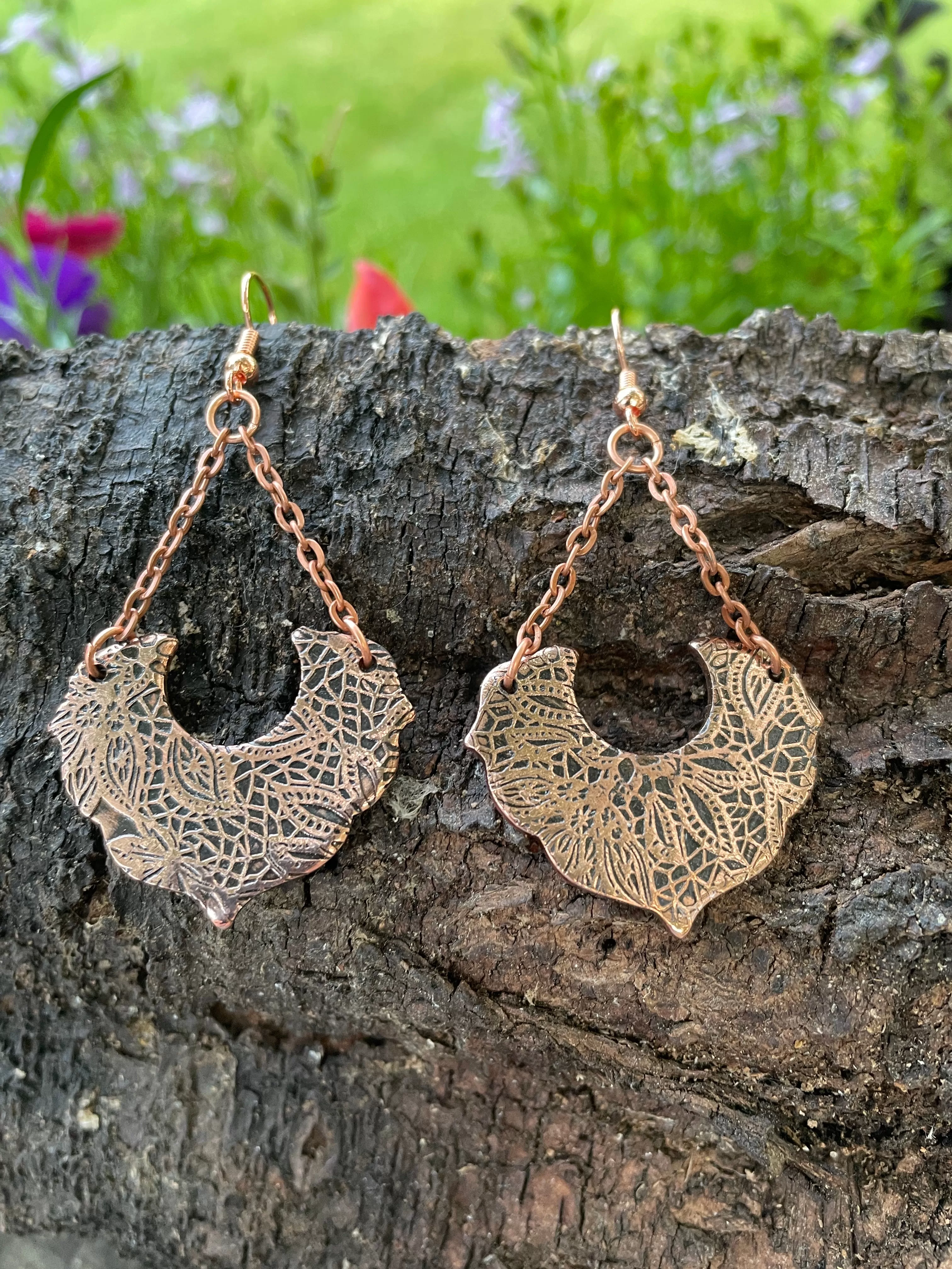 Copper Chandelier Earrings