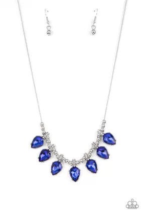 Crown Jewel Couture Blue Rhinestone Necklace - Paparazzi Accessories