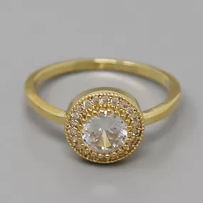 Cubic Zirconia Pave Gold Dipped Ring