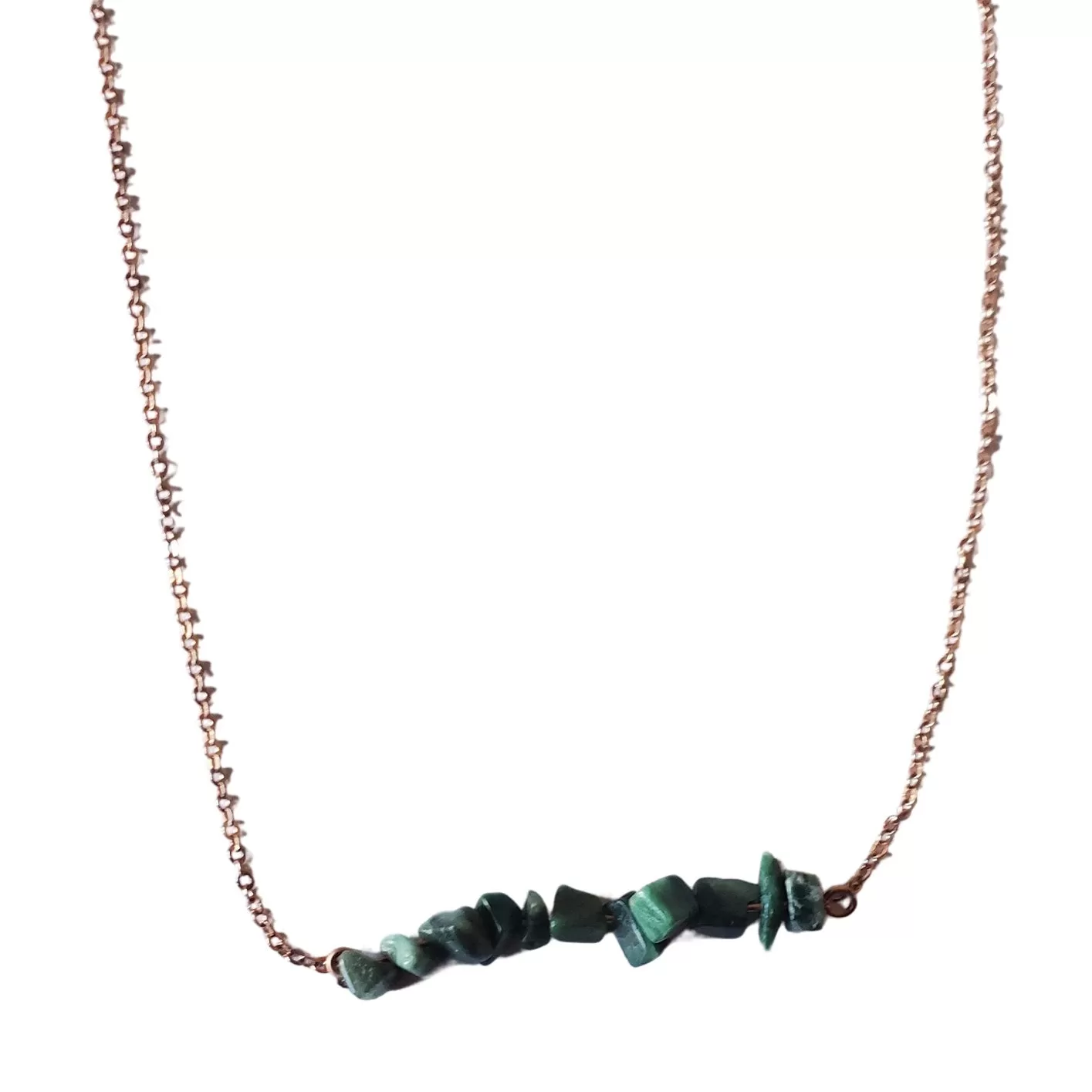 Dainty Green Malachite Bar Necklace