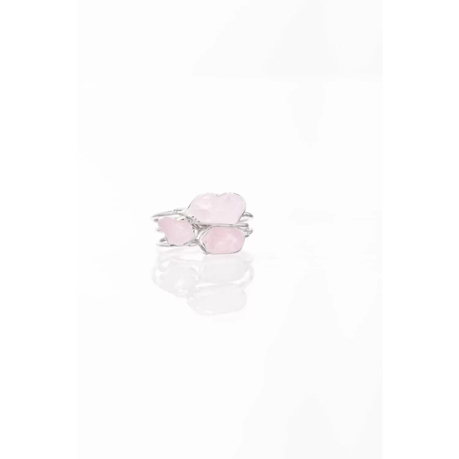 Dainty Raw Rose Quartz Ring in Sterling Silver