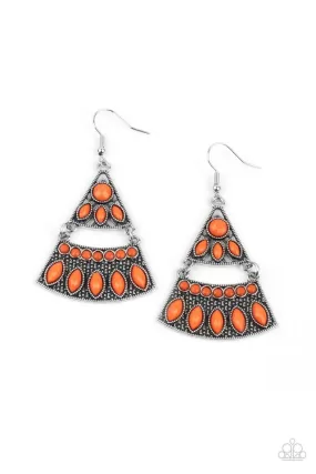 Desert Fiesta Orange Earrings - Paparazzi Accessories