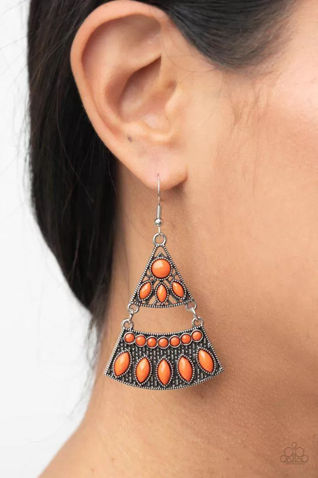 Desert Fiesta Orange Earrings - Paparazzi Accessories