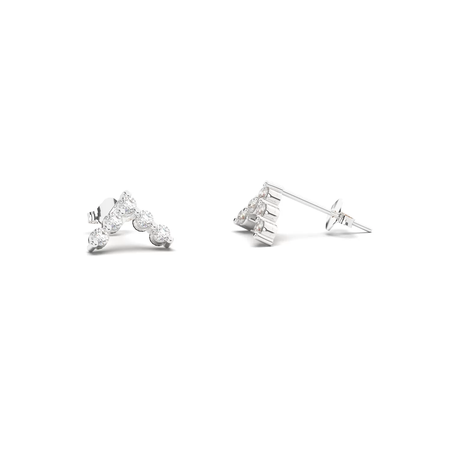 Diamond Twinkling Chevron Studs