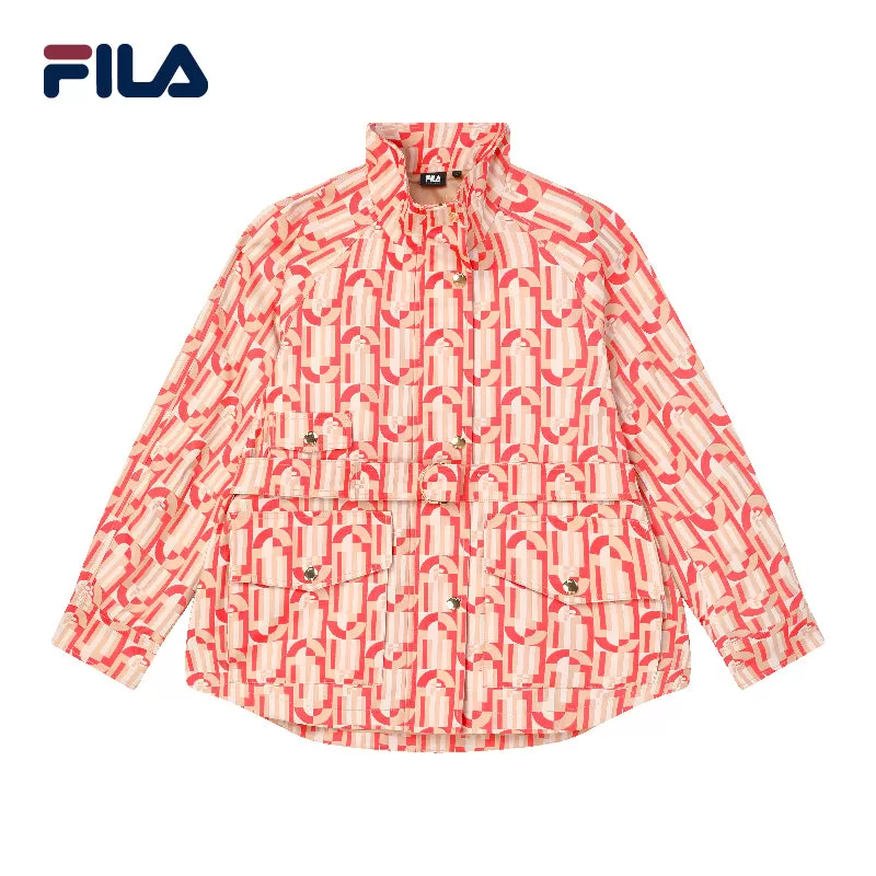 FILA CORE Women's WHITE LINE EMERALD Woven Top in Red